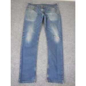 Levi's 511 Jeans Men's 34x34 Straight Leg Blue Distressed Medium Wash Fade*